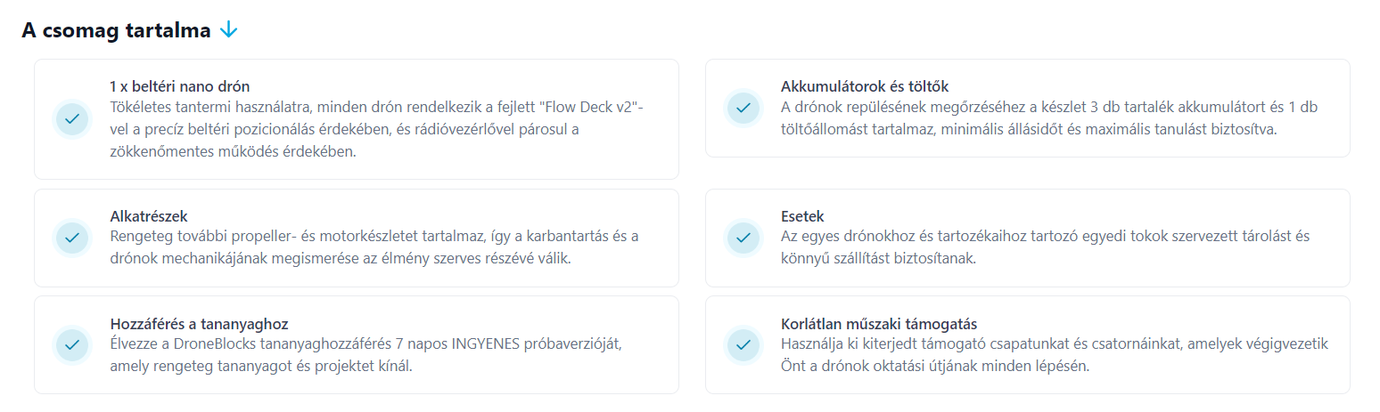 Csomag tartalma