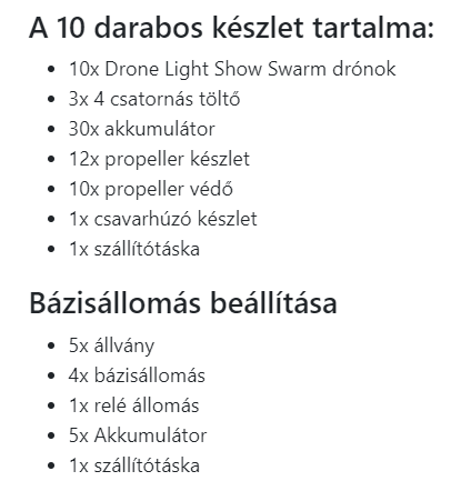 Csomag tartalma